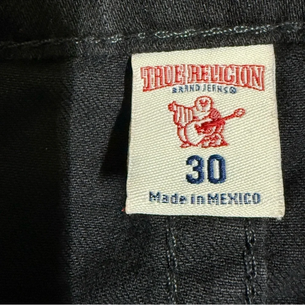 True Religion Slim Moto Zippered Black Jeans Men’s Size 30
